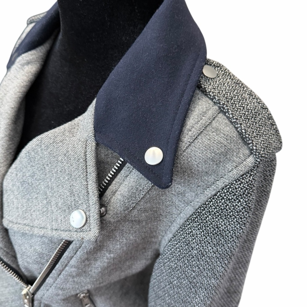 Theory Adashi K Moto Jacket Blazer Tweed Wool Quiet Luxury Business Casual Med - Picture 9 of 16